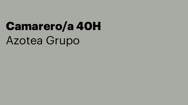 Camarero/a 40H
