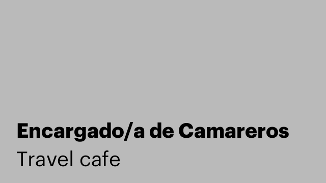 Encargado/a de Camareros