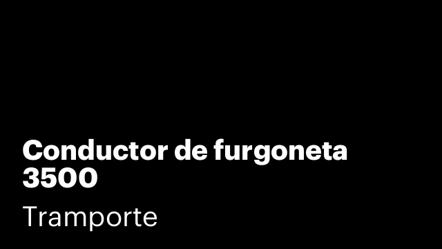 Conductor de furgoneta 3500