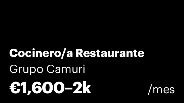 Cocinero/a Restaurante