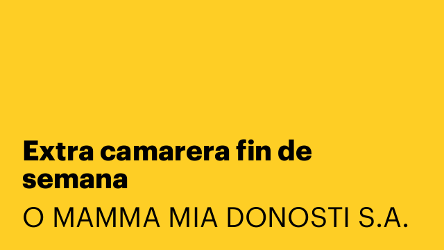 Extra camarera fin de semana