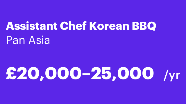 Assistant Chef Korean BBQ