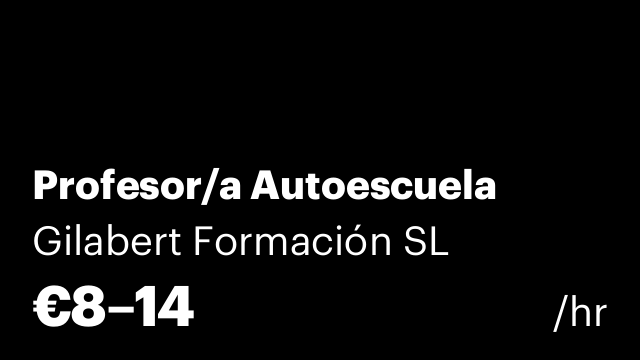 Profesor/a Autoescuela