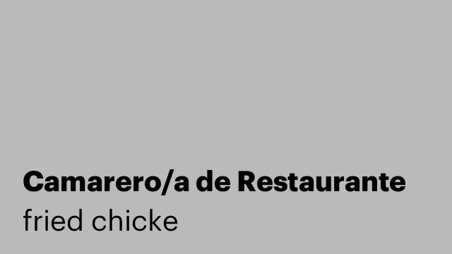 Camarero/a de Restaurante