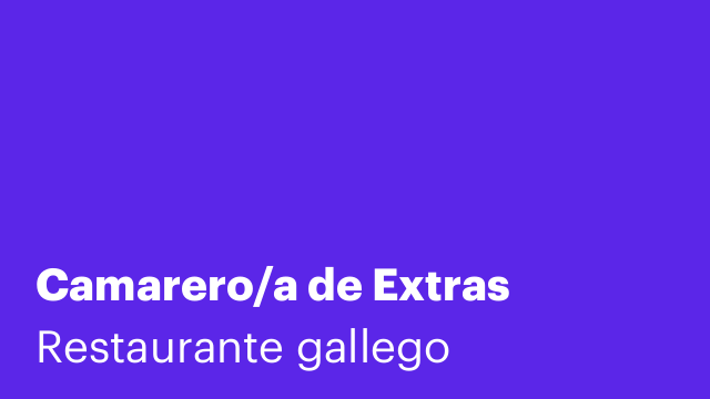 Camarero/a de Extras