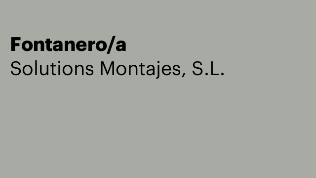 Fontanero/a