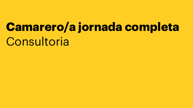 Camarero/a jornada completa