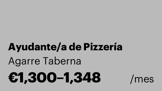 Ayudante/a de Pizzería