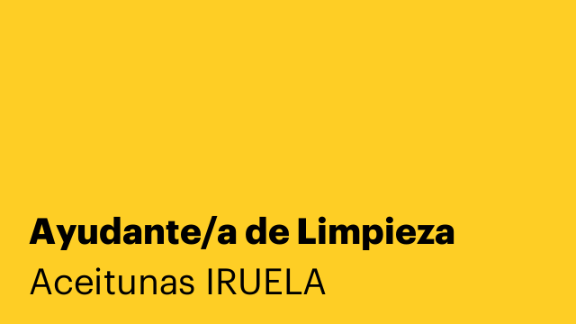 Ayudante/a de Limpieza