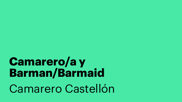 Camarero/a y Barman/Barmaid