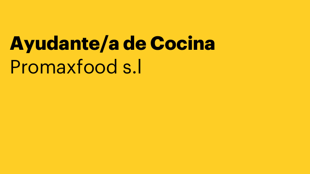 Ayudante/a de Cocina