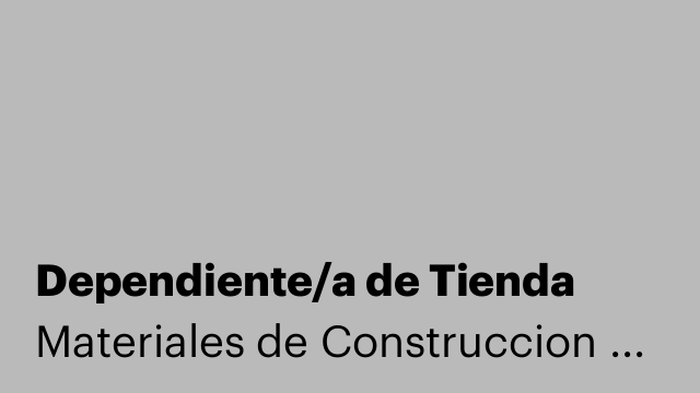 Dependiente/a de Tienda
