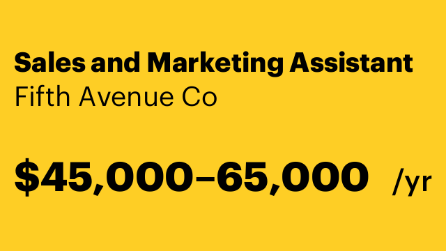 Sales and Marketing Assistant