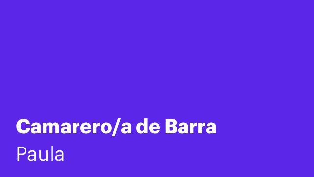 Camarero/a de Barra