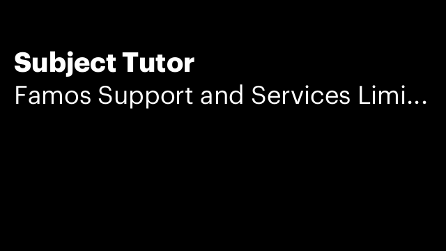 Subject Tutor