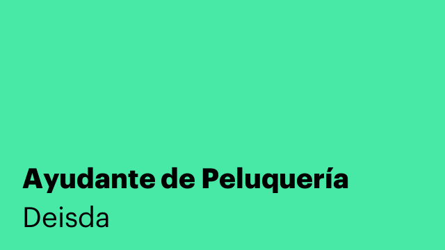 Ayudante de Peluquería