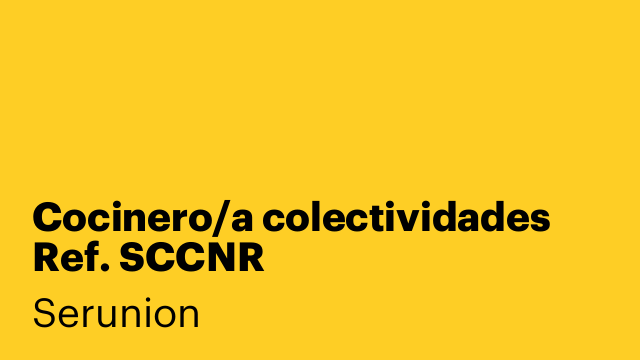 Cocinero/a colectividades Ref. SCCNR