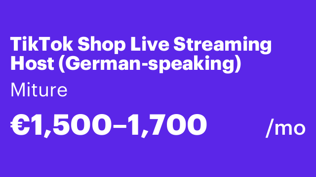 TikTok Shop Live Streaming Host (German-speaking)