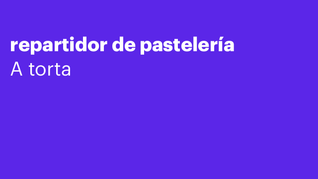 repartidor de pastelería