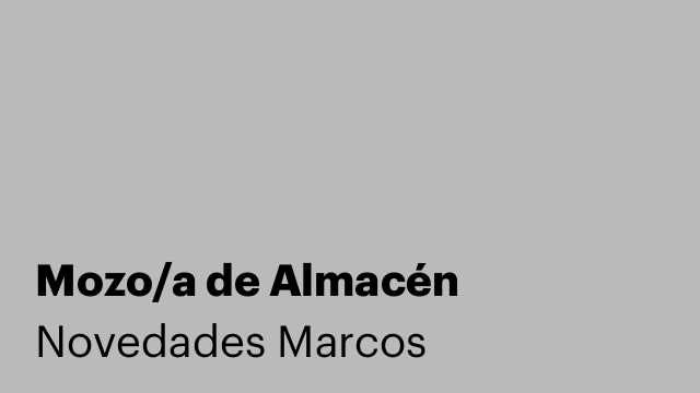 Mozo/a de Almacén