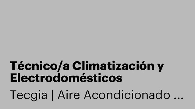 Técnico/a Climatización y Electrodomésticos
