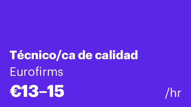 Técnico/ca de calidad