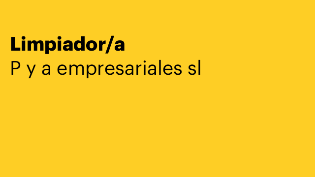 Limpiador/a