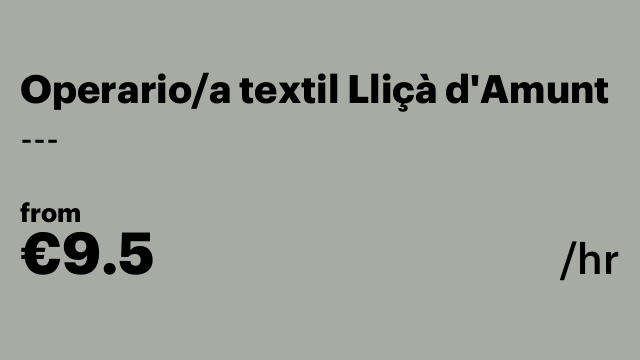 Operario/a textil Lliçà d'Amunt