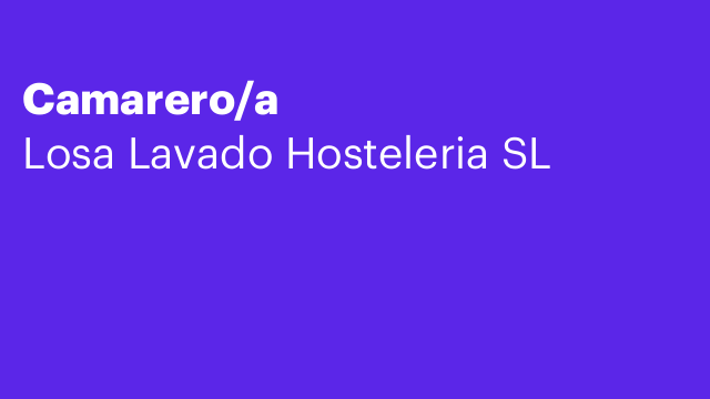 Camarero/a