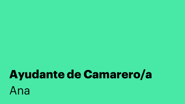 Ayudante de Camarero/a