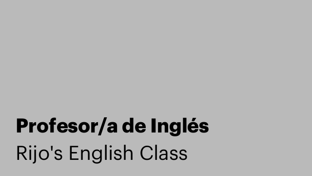 Profesor/a de Inglés