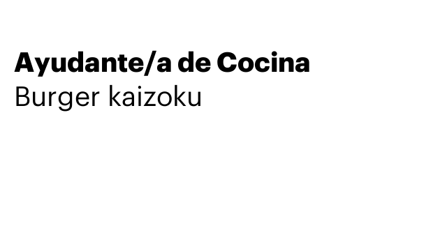 Ayudante/a de Cocina