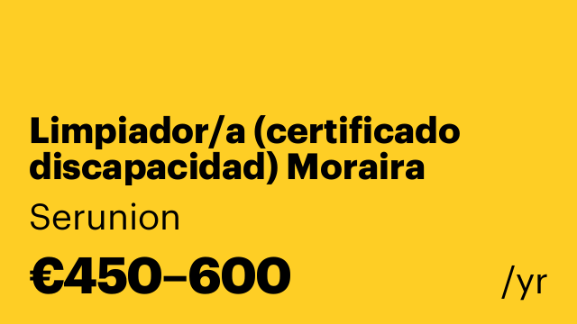 Limpiador/a (certificado discapacidad) Moraira [SLCD]