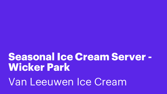 Seasonal Ice Cream Server - Wicker Park