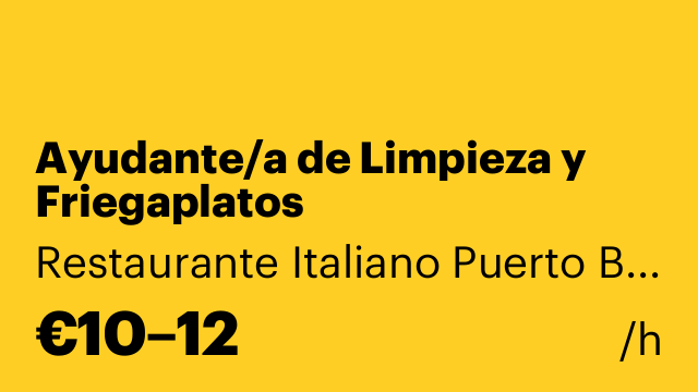 Ayudante/a de Limpieza y Friegaplatos