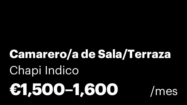 Camarero/a de Sala/Terraza