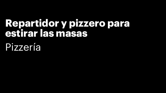 Repartidor y pizzero para estirar las masas