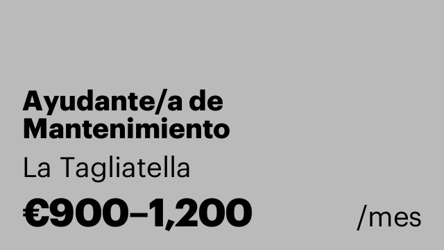 Ayudante/a de Mantenimiento