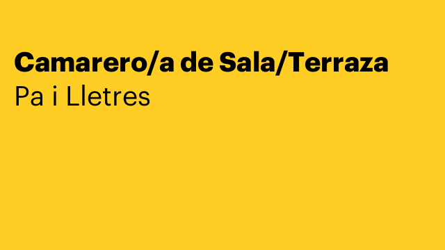 Camarero/a de Sala/Terraza