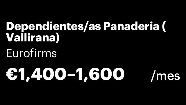 Dependientes/as Panaderia ( Vallirana)