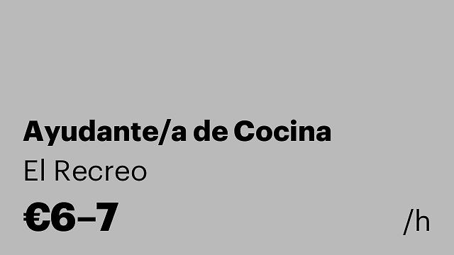 Ayudante/a de Cocina