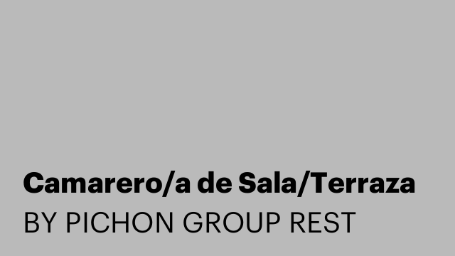 Camarero/a de Sala/Terraza