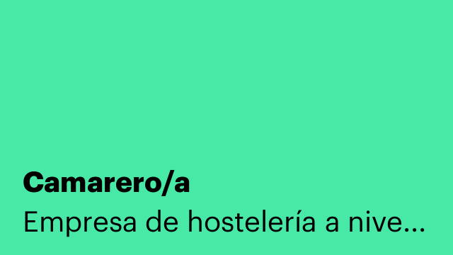 Camarero/a