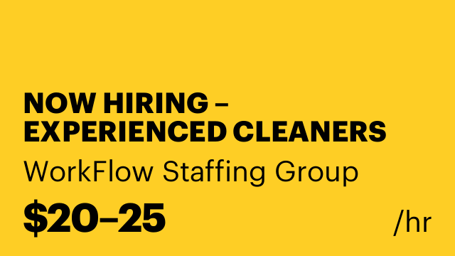 NOW HIRING – EXPERIENCED CLEANERS  📍 Washington, DC