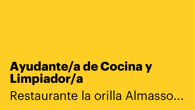 Ayudante/a de Cocina y Limpiador/a