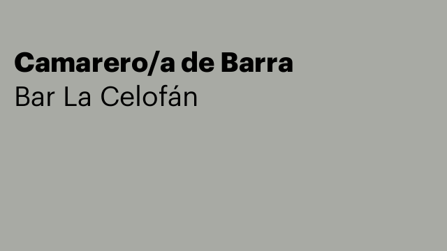 Camarero/a de Barra