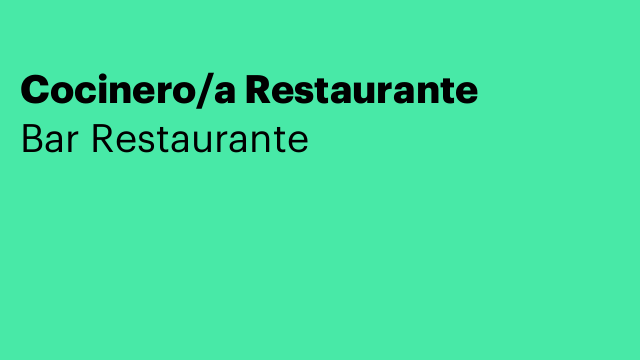 Cocinero/a Restaurante
