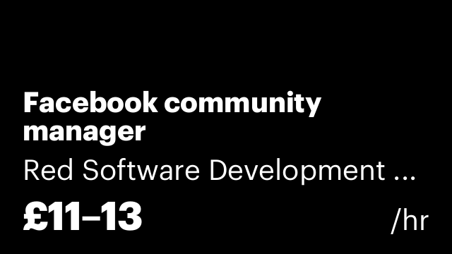 Facebook community manager