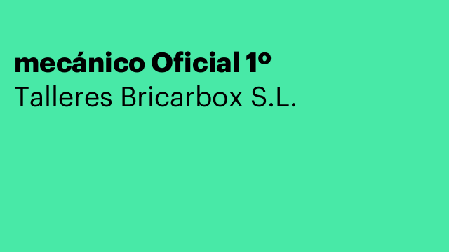 mecánico Oficial 1º