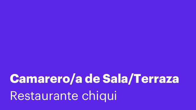 Camarero/a de Sala/Terraza